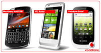 BlackBerry Bold 9900, HTC Radar y Vodafone Smart BlackBerry Bold 9900, HTC Radar y Vodafone Smart
