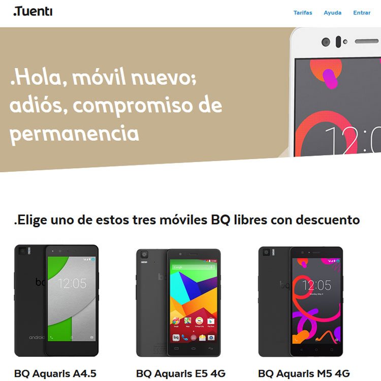 .Tuenti vende smartphones bq con descuento