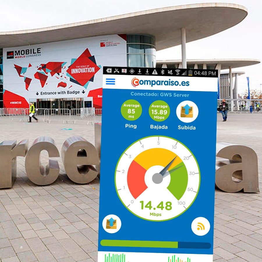 test de cobertura móvil en el MWC