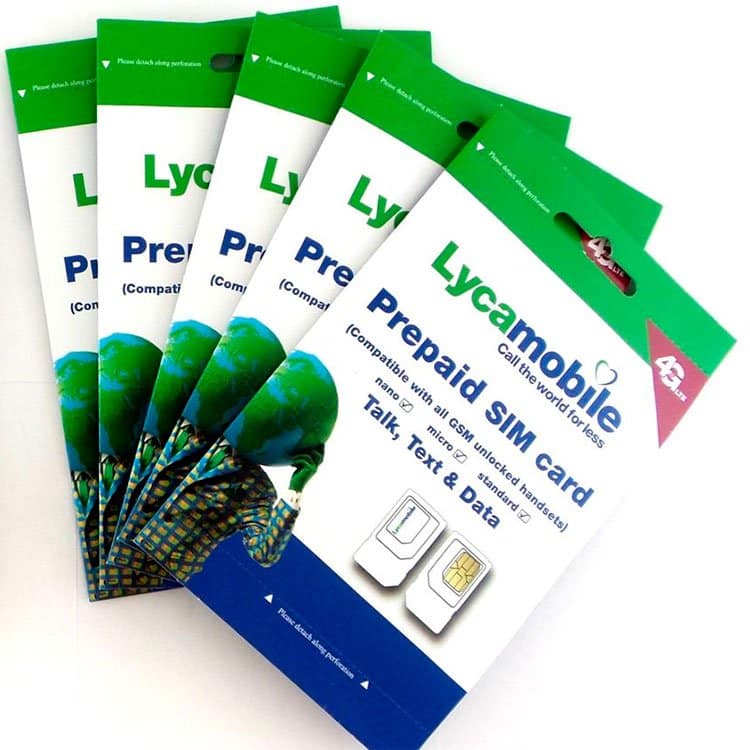 tarjetas SIM de Lycamobile