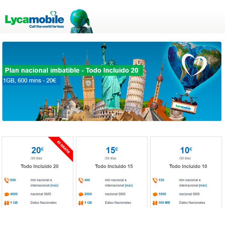 Todo incluido de Lycamobile
