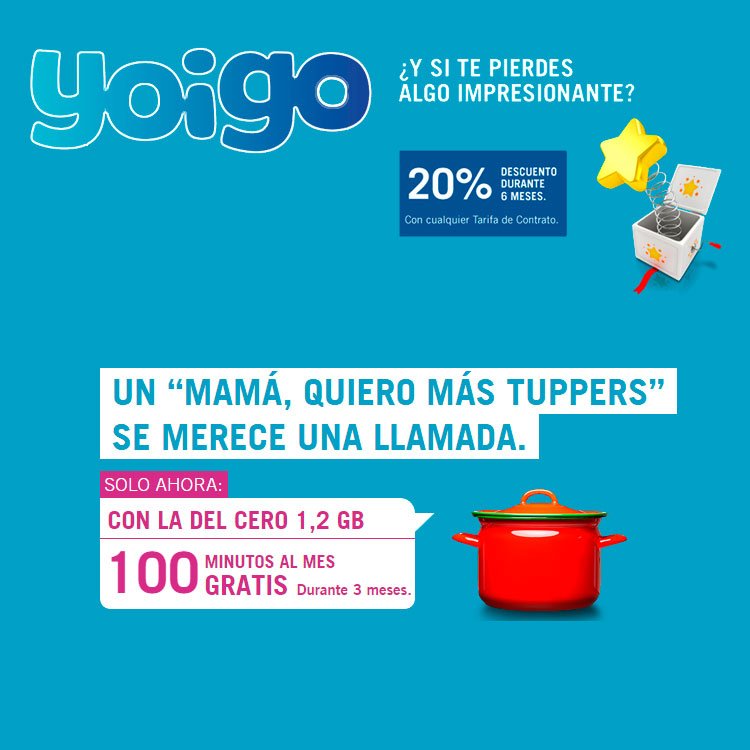 promoción de La tarifa del cero 1,2GB de Yoigo