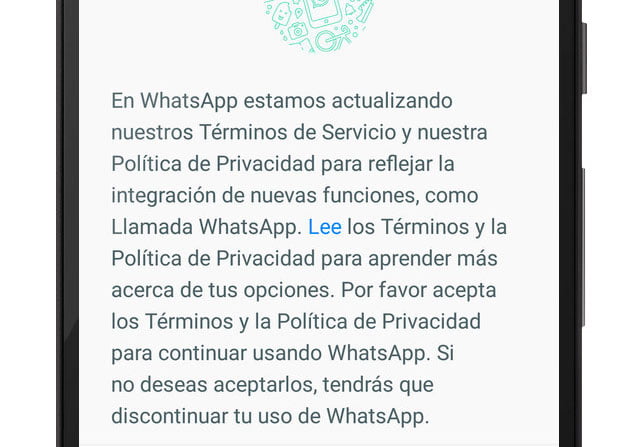 Términos y política de privacidad de WhatsApp