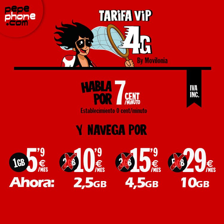 nueva tarifa VIP 4G de Pepephone