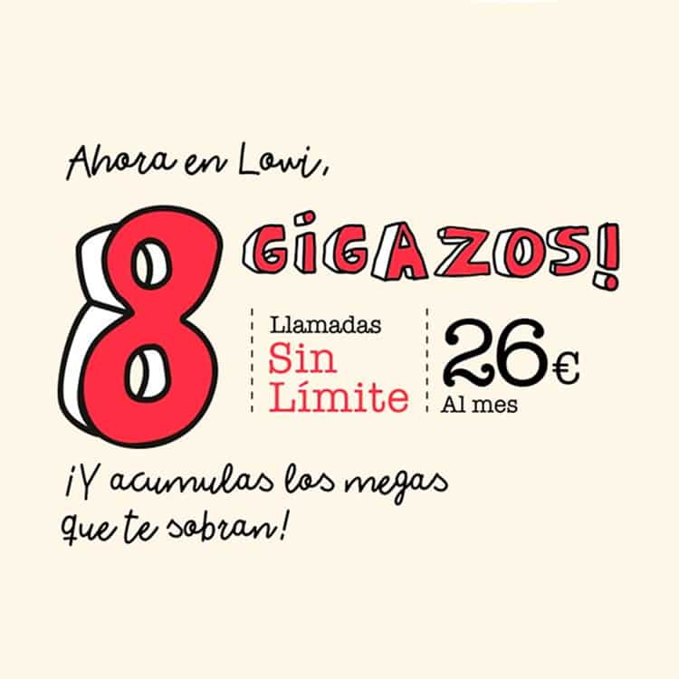 tarifa de 8GB de Lowi