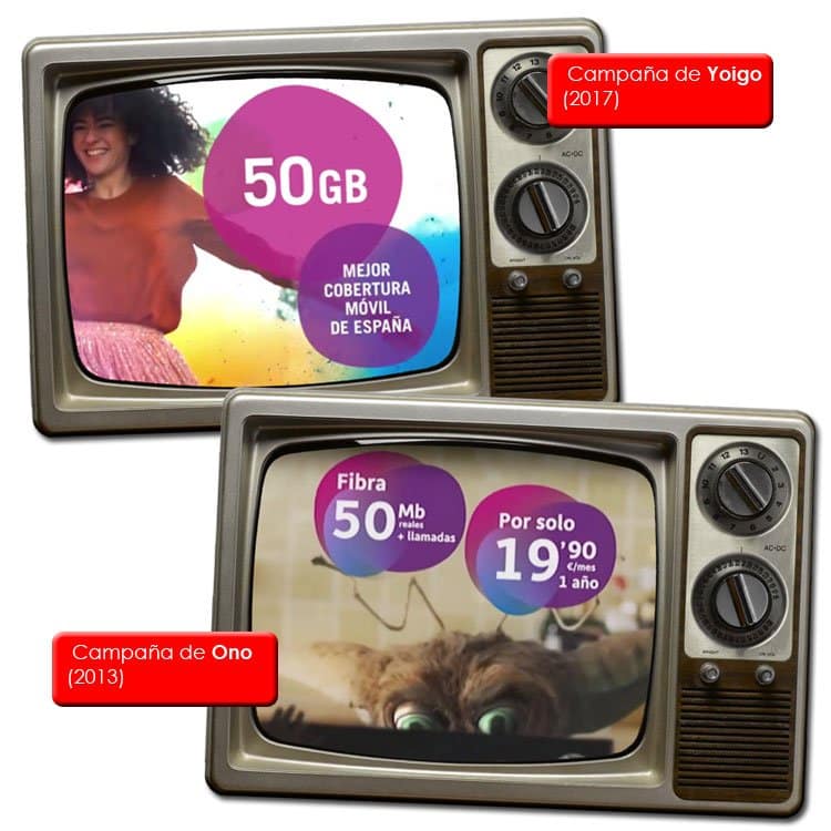 anuncios de Yoigo y Ono