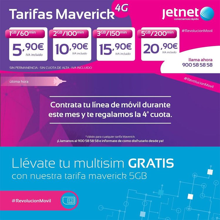 tarifa Jetnet Maverick de 5GB
