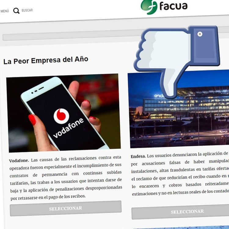 Vodafone, Peor empresa del año para Facua