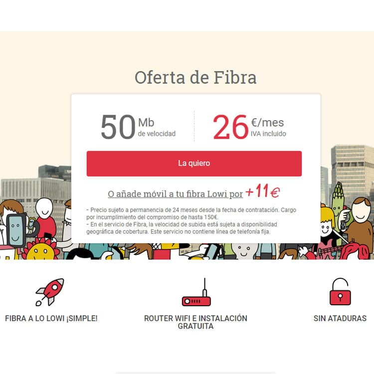tarifa de solo fibra de Lowi