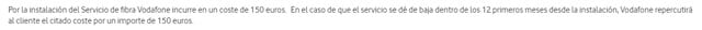 compromiso de permanencia de la fibra Vodafone