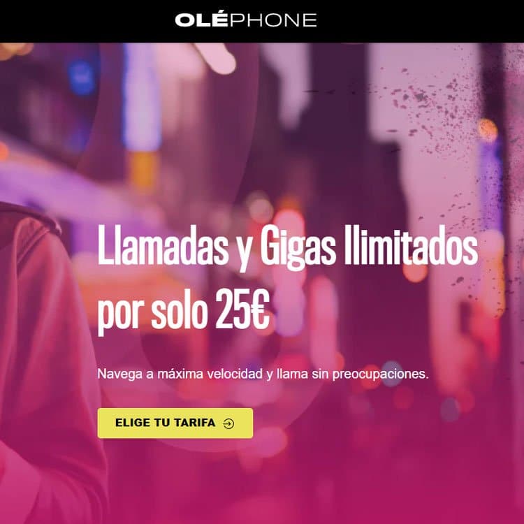 tarifa móvil de Oléphone con llamadas y GB ilimitados