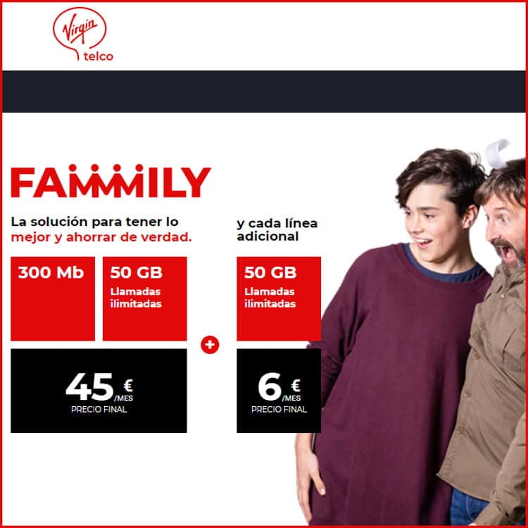 tarifa Family de Virgin Telco