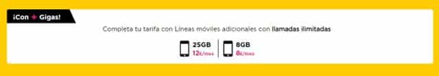 tarifas para móviles adicionales de Jazztel