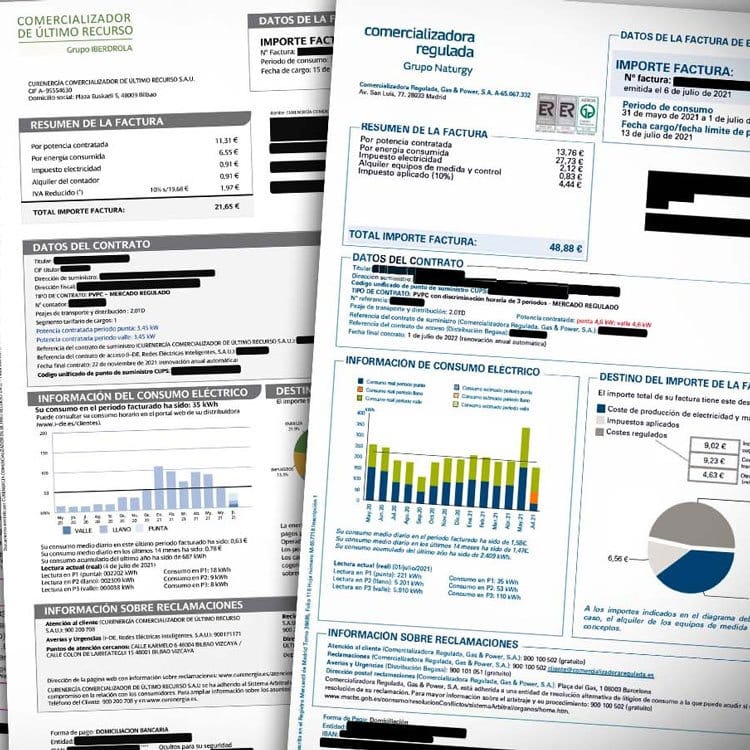 denuncia de las facturas de la luz de Endesa, Iberdrola y Naturgy