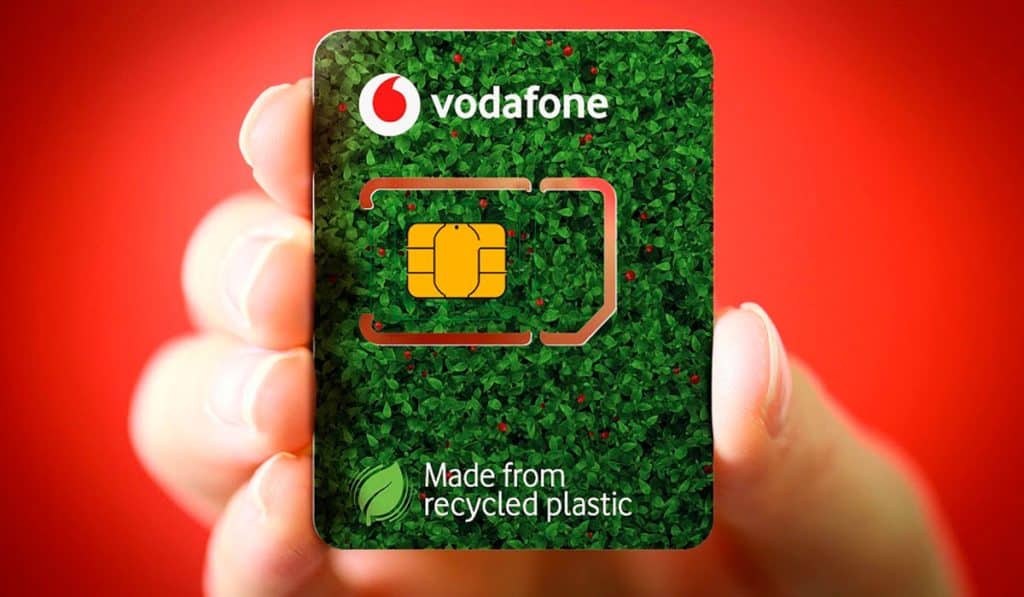 tarjetas Eco-SIM Vodafone plástico reciclado