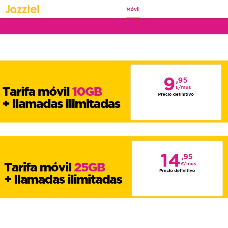 nuevas tarifas móviles de Jazztel