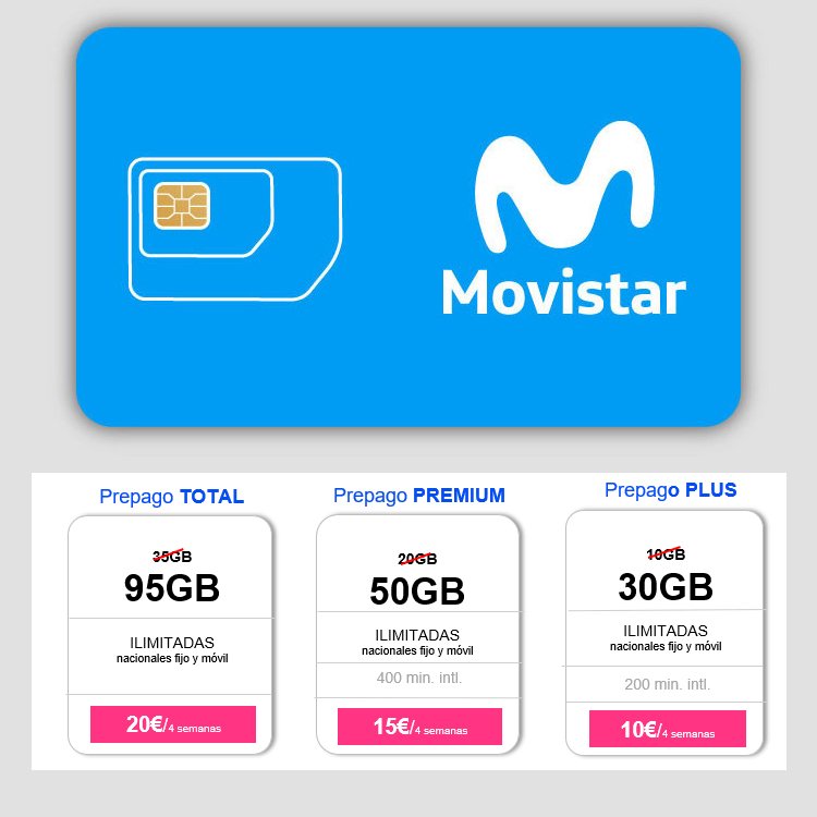 oferta de tarifas prepago de Movistar