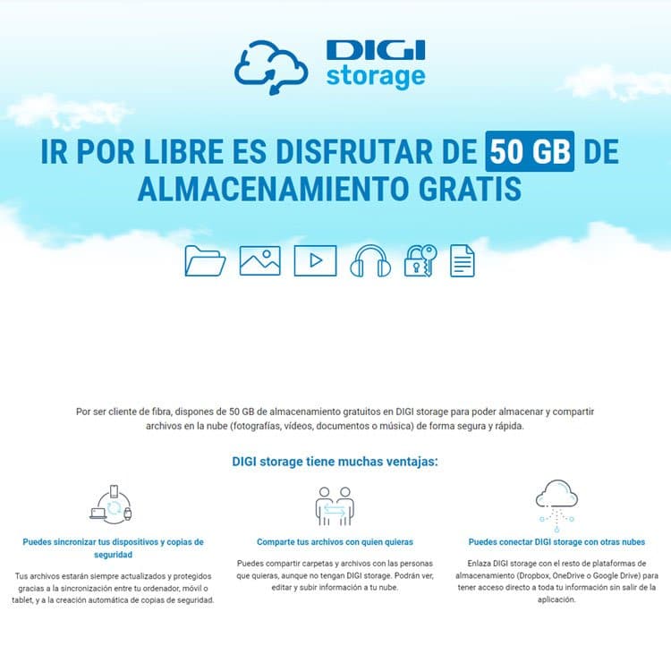 Digi Storage, 50GB de almacenamiento gratis en la nube