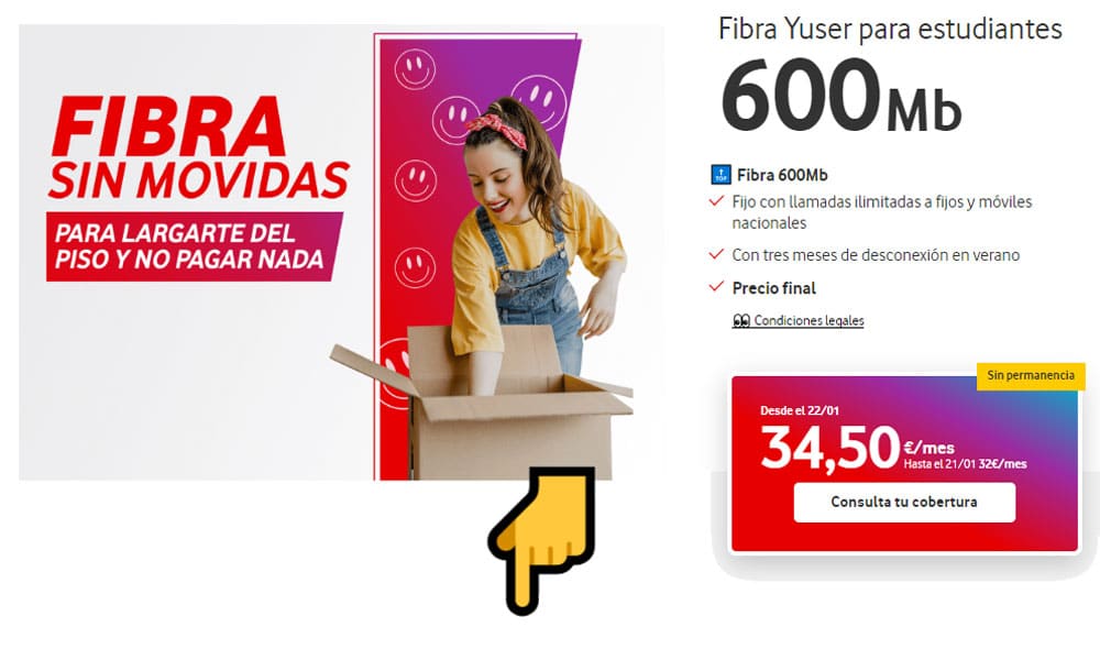 Fibra Yuser de Vodafone Yu