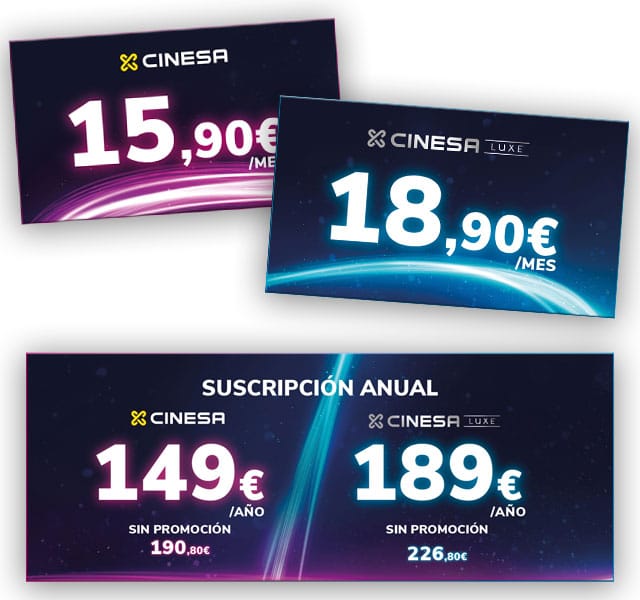 Cinesa Unlimited Standard y Luxe