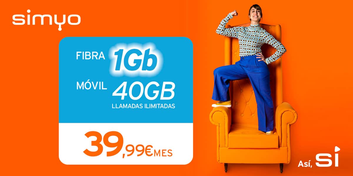 fibra óptica de 1Gbps de Simyo