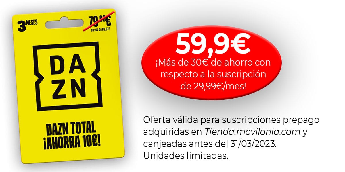 suscripción prepago de 1 y 3 meses a Dazn Total