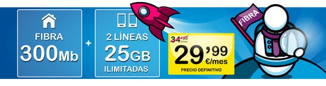 oferta de fibra + 2 móviles de Suop