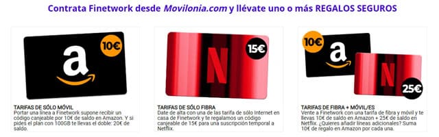 oferta exclusiva de Finetwork desde Movilonia.com