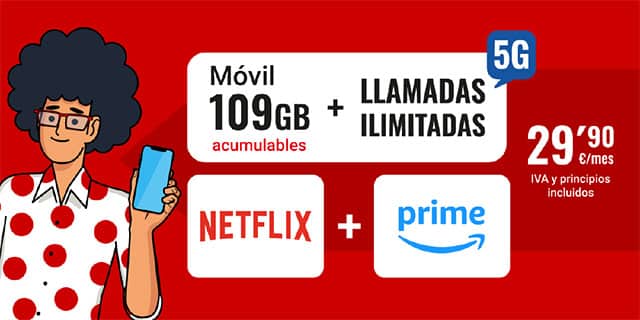 tarifa móvil de Pepephone con Netflix y Amazon Prime