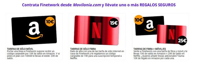 oferta exclusiva de Movilonia con Finetwork