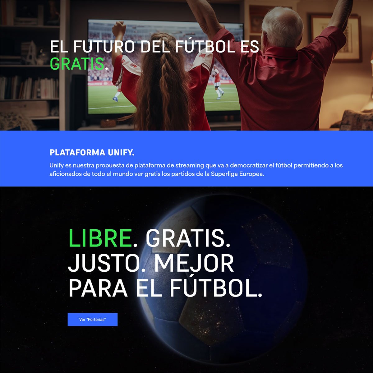 Unify, plataforma de la Superliga de fútbol gratuita