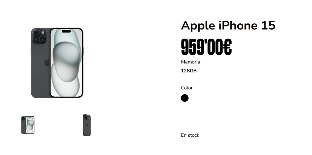 iPhone 15 en la tienda de smartphones de Finetwork
