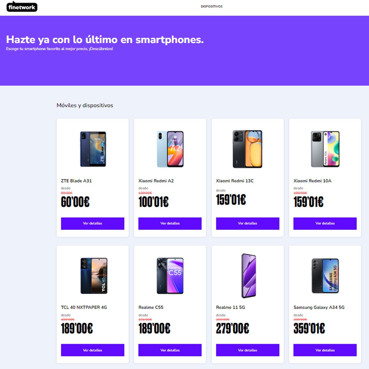 tienda de smartphones de Finetwork
