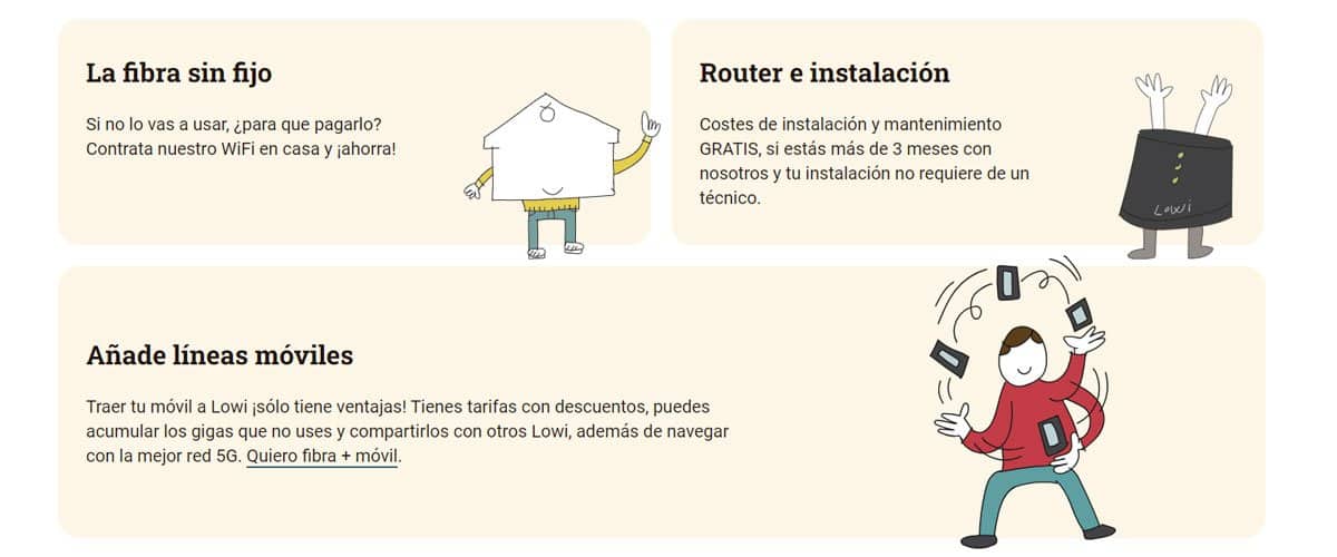 instalación de fibra óptica de Lowi