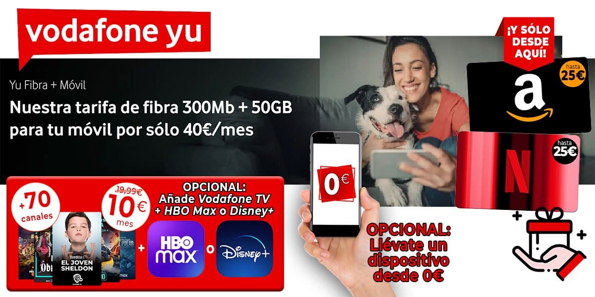 oferta exclusiva de Vodafone Yu desde Movilonia