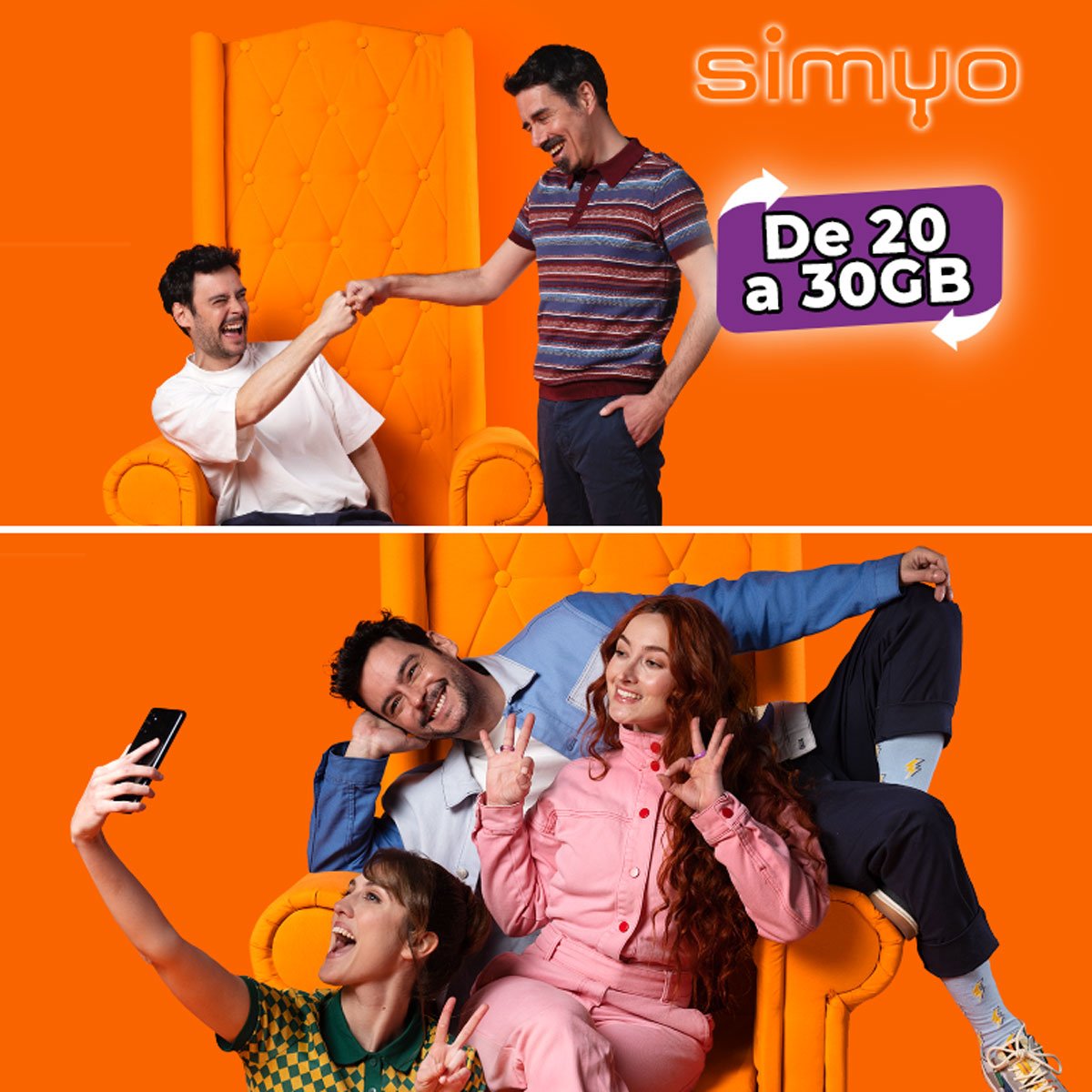 mejora de la tarifa móvil de 20GB de Simyo