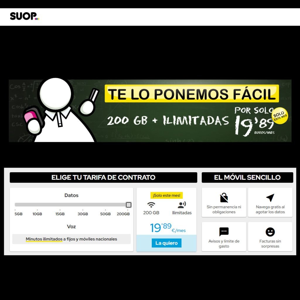 nueva tarifa con 200GB de Suop