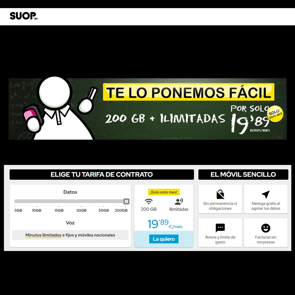 nueva tarifa con 200GB de Suop