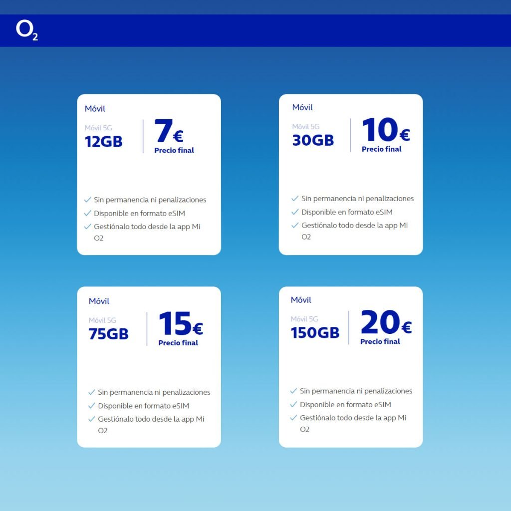 tarifas móviles de O2 desde marzo de 2024
