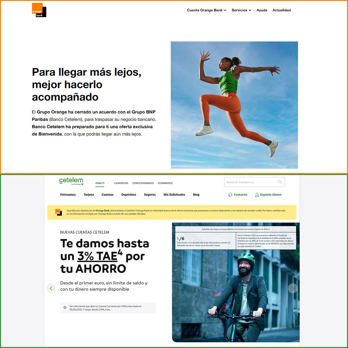 cambio de Orange Bank a Cetelem