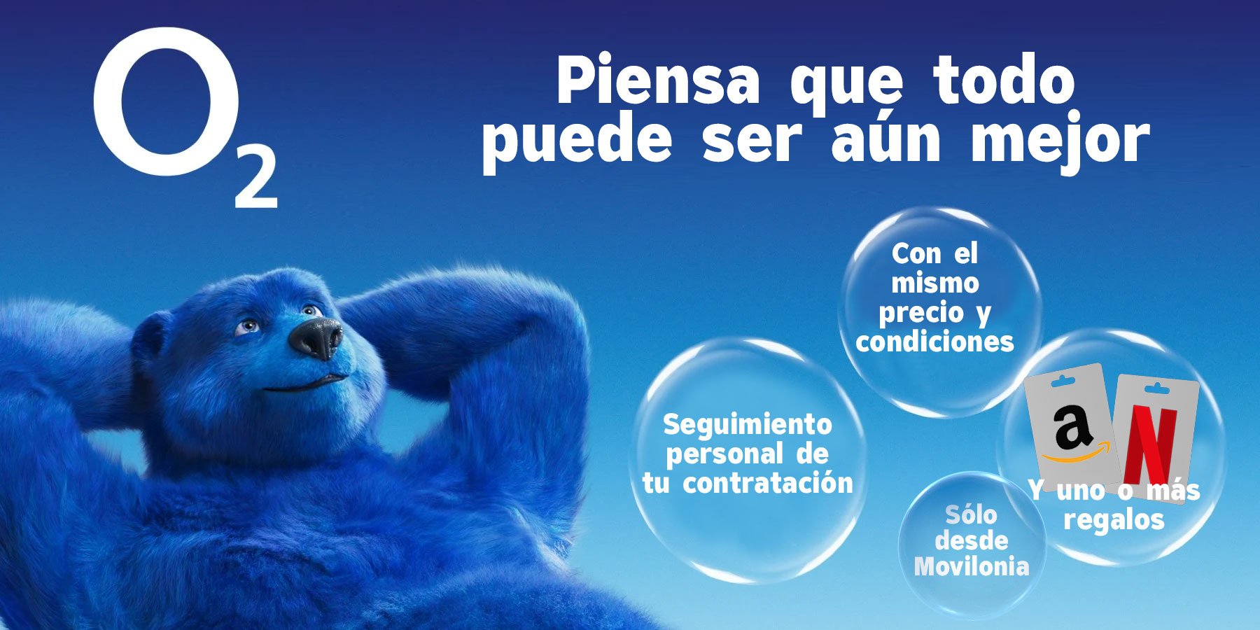 oferta de tarifas de O2 desde Movilonia: Amazon y/o Netflix gratis