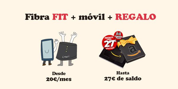 Fibra FIT + móvil de Lowi + regalo de Tarifas PLUS de Movilonia