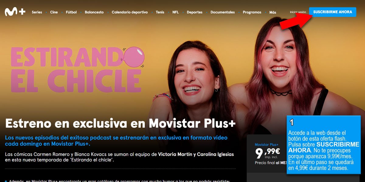 Paso 1 para aprovechar la oferta de Movistar Plus+ al 50%