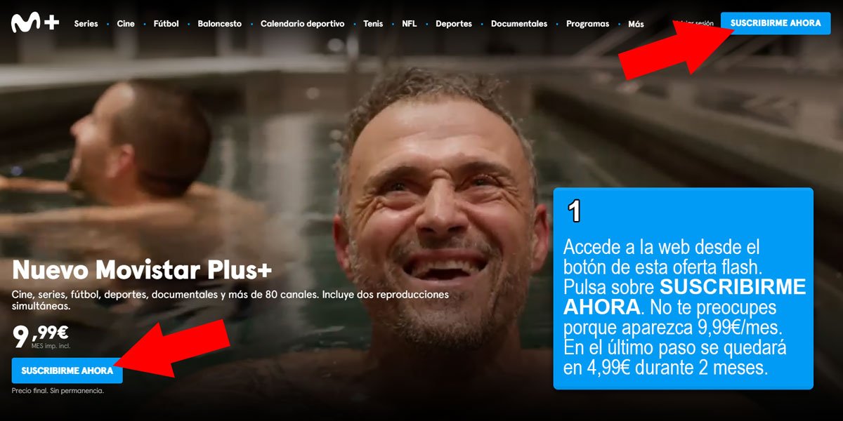 Paso 1 para aprovechar la oferta de Movistar Plus+ al 50%