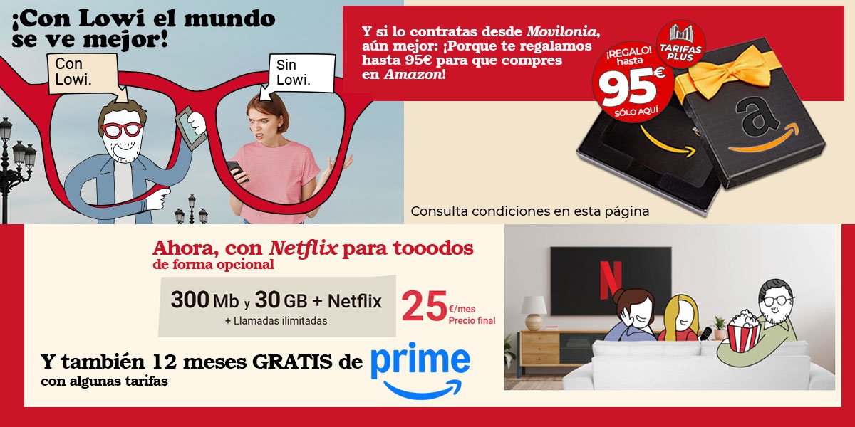 oferta exclusiva de Lowi en Tarifas PLUS de Movilonia