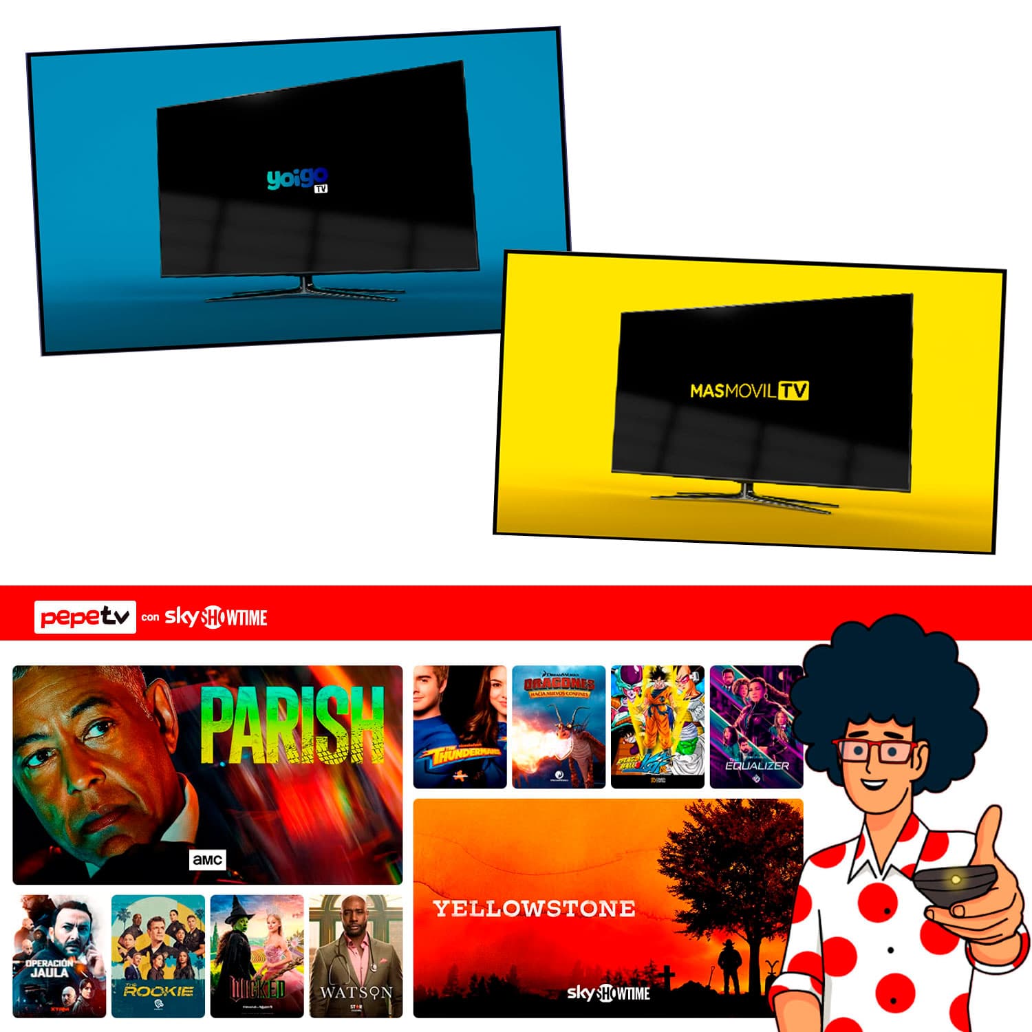 PepeTV, Masmóvil TV y Yoigo TV