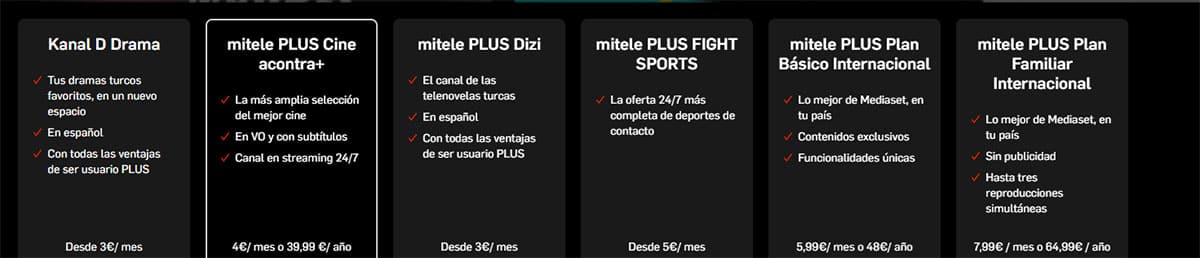 suscripciones de pago con MitelePLUS