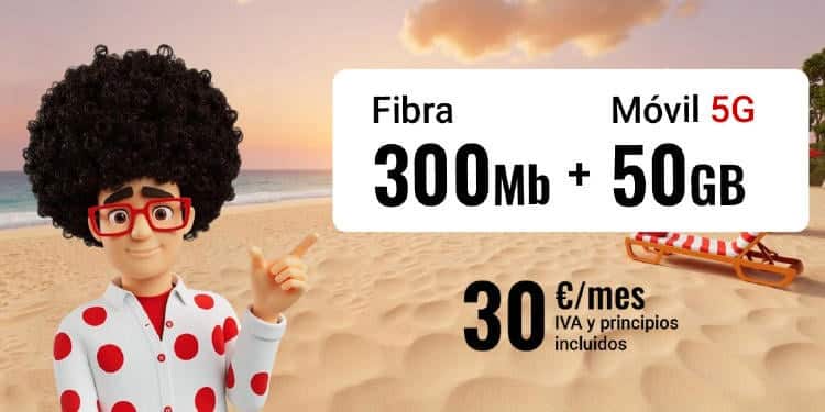 tarifa de fibra y móvil de Pepephone por 30 euros