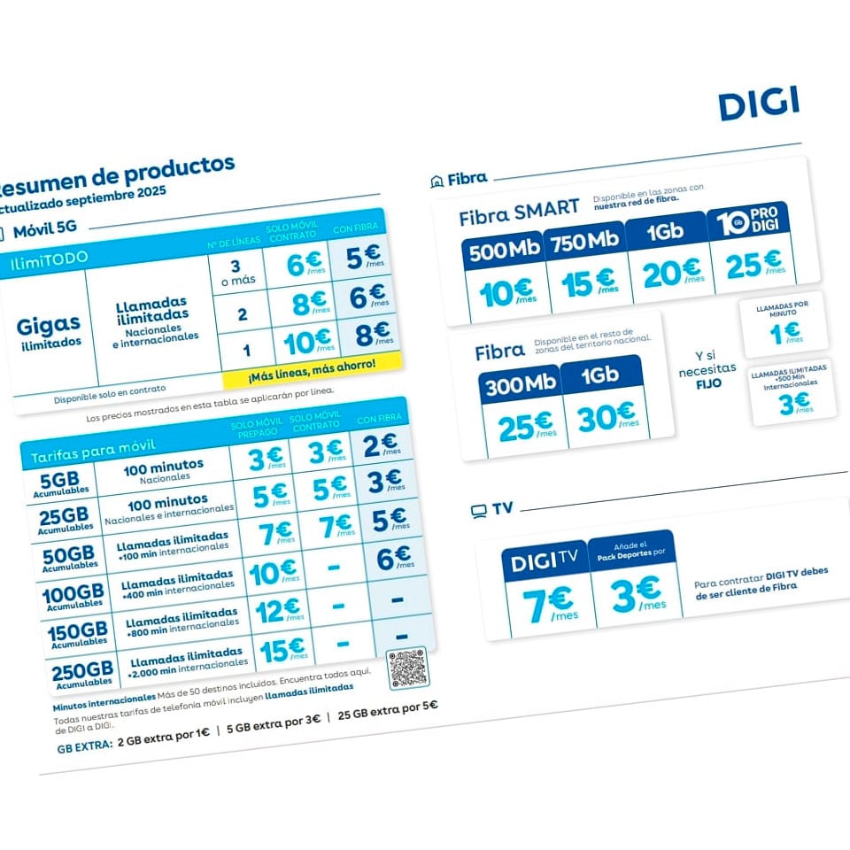 nuevas tarifas de Digi desde septiembre de 2025