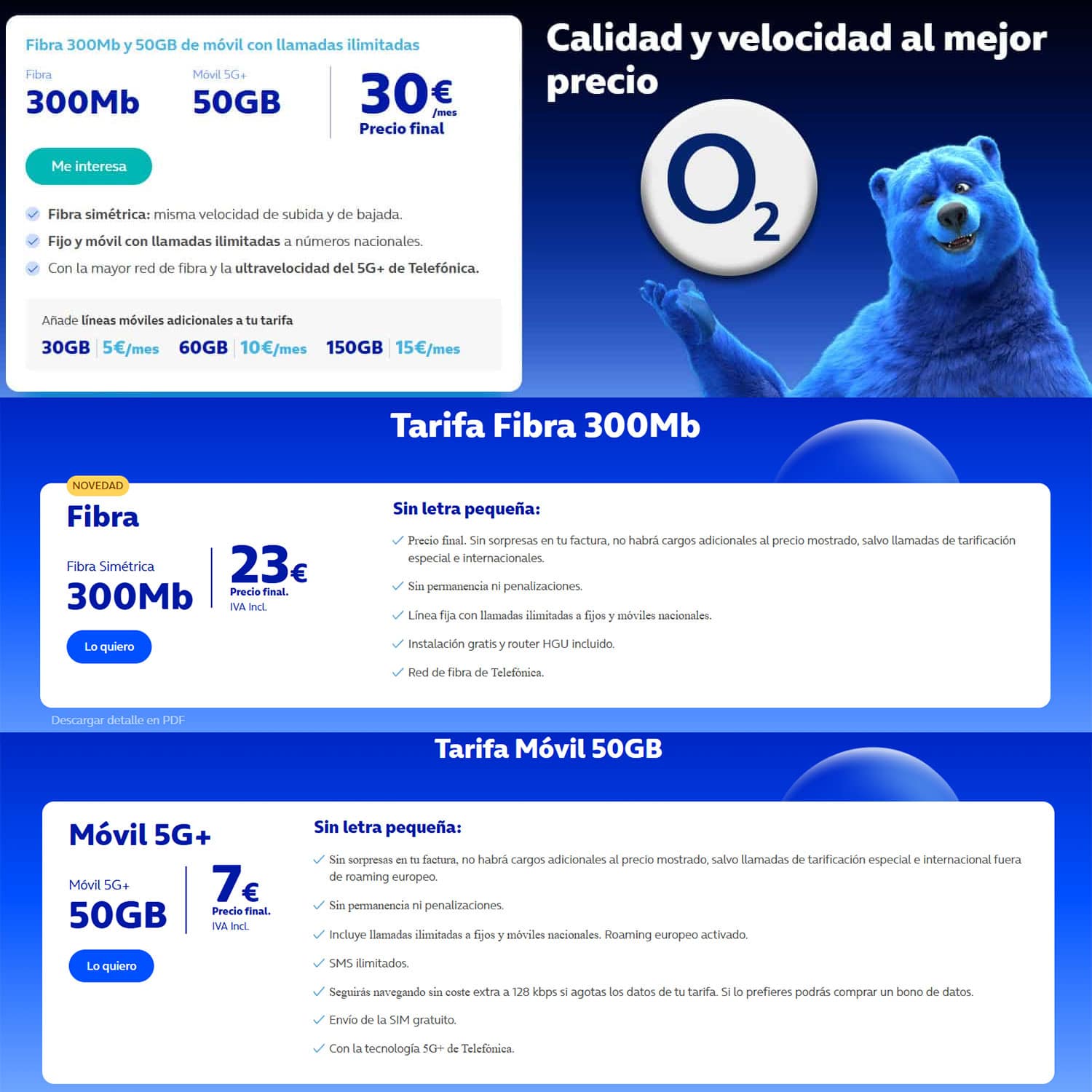 tarifa O2 de 30€-vs-tarifas de 23 + 7€